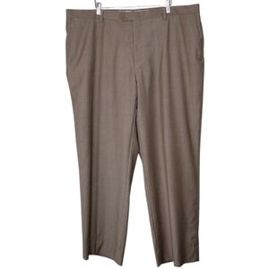 Loro Piana Tan Men's 100% Wool Flat Front Casual Business Dress Pants Sz 42R